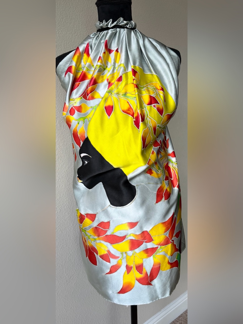 Ethnic Art inspired Silk Halter Top